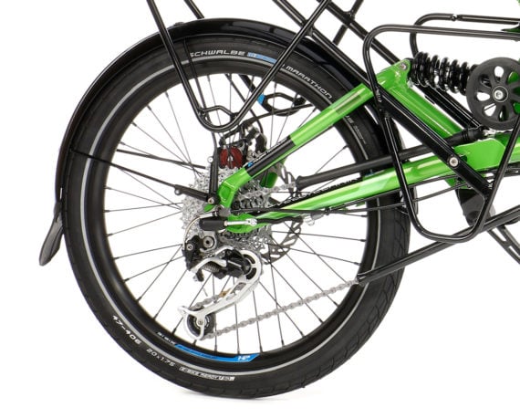 faltbares trekking-liegerad grasshopper fx detail 20 zoll hinterrad