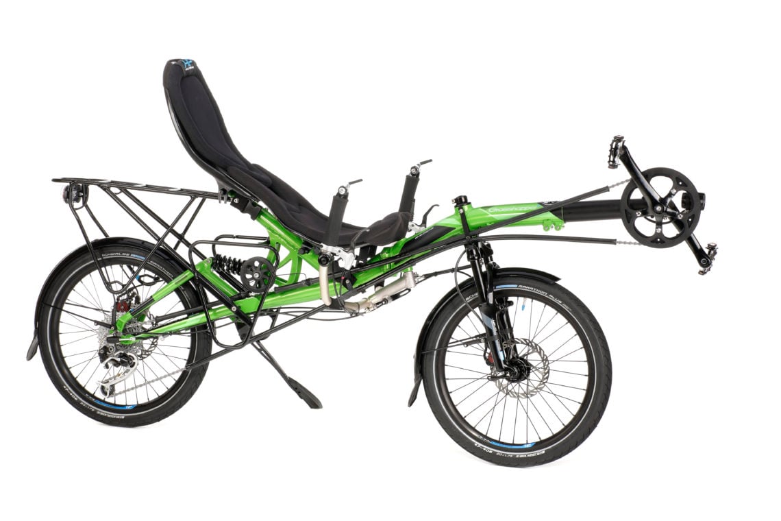 foldable recumbent bicycle grasshopper fx under seat steering