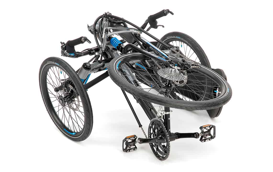 26 inch recumbent speed tricycle scorpion fs 26 folded