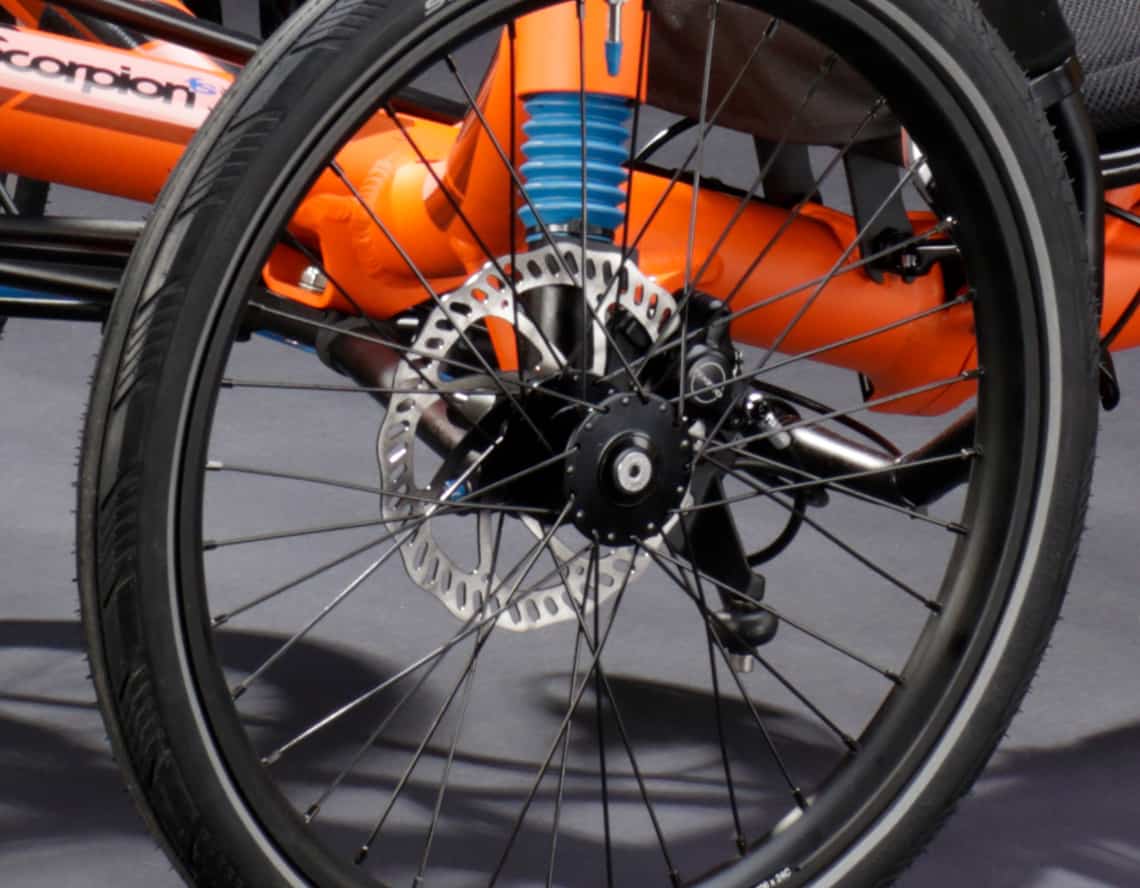 recumbent performance trike scorpion fs 26 front wheel hub