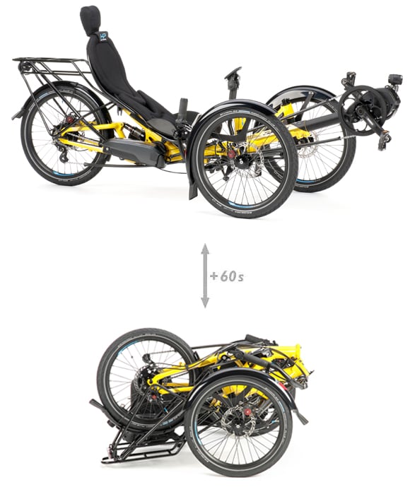 recumbent trike scorpion fs 20 folded unfolded