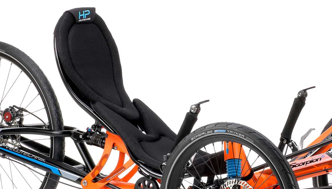 vollgefedertes full suspension recumbent trike bodylink hardshell seat