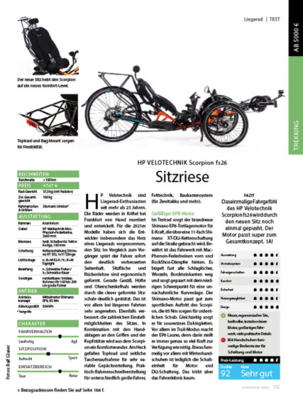 Test ElektroRad E-Bike Neuheiten 01-2021 HP Velotechnik Scorpion fs 26