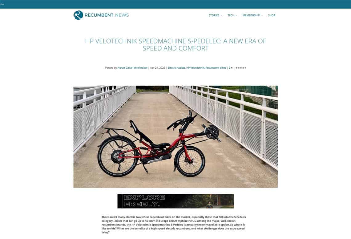 recumbent news review speedmachine s-pedelec