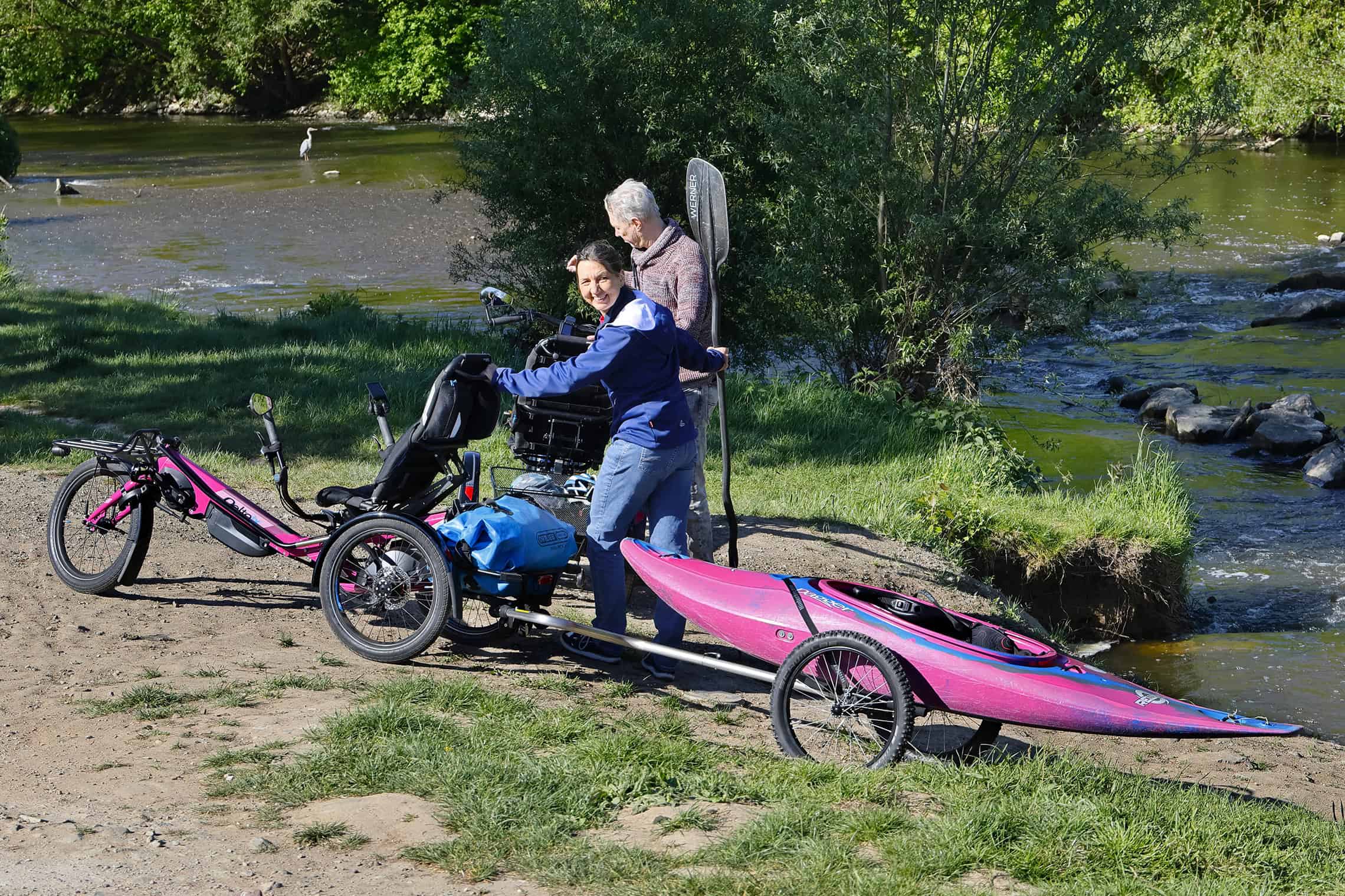 delta tx elektro-dreirad electric trike anhänger trailer boot kayak