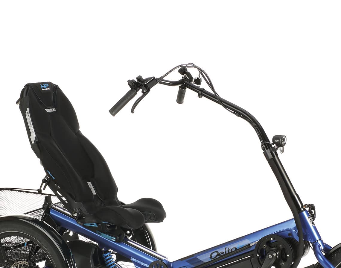 delta tx elektro-dreirad electric trike obenlenker above seat steering