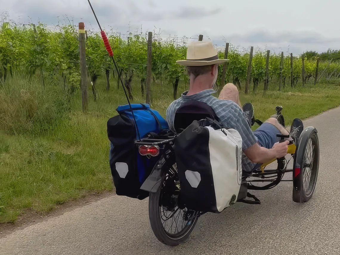 liegerad dreirad tour rheingau weinberge