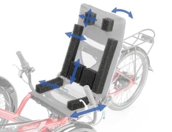 adjusting padding of recumbent seat orthoflex