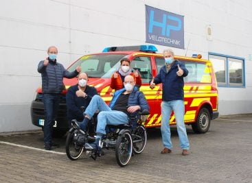 feuerwehr hofheim hp velotechnik trike für ehemaligen kameraden