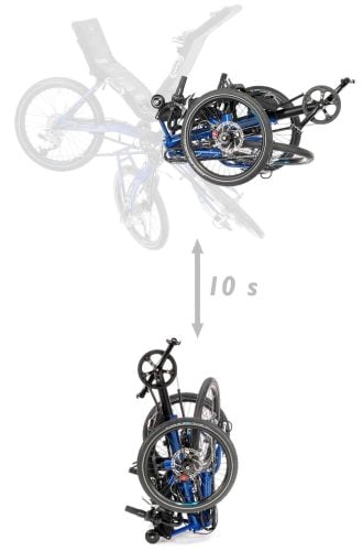 recumbent trike erwachsenen-dreirad gekko fx 20 folded unfolded